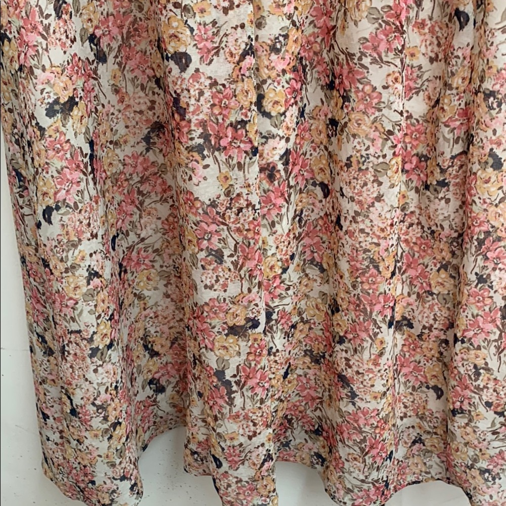 MSK Cream and Pink Casual Midi Sundress - Picture 4 of 11